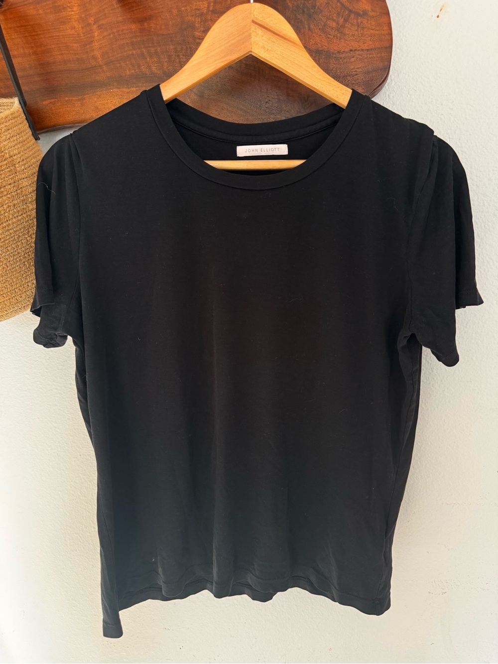 John Elliott Women’s Relaxed Jersey Tee Black Size 3 Large